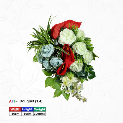 Artificial Flower Sophisticated Cascade Floral Bouquet Wall Arrangement