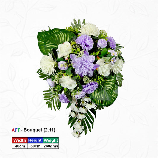 Artificial Flower Lavender Mist & Snowy White Cascade Wall Arrangement