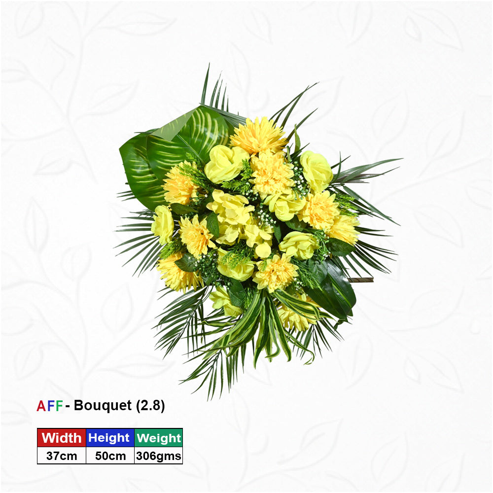 Artificial Flower Golden Sunshine & Verdant Palm Cascade Wall Arrangement