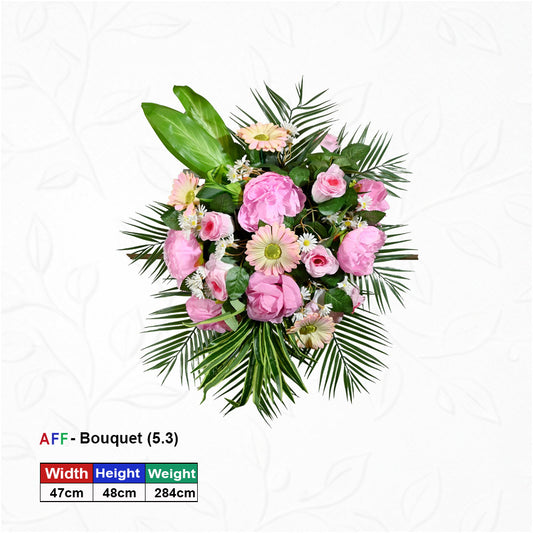 Artificial Flower Blush Peony & Radiant Gerber Sunburst Wall Arrangement