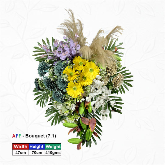 Artificial Flower Golden Sunflower & Pampas Meadow Majestic Wall Arrangement