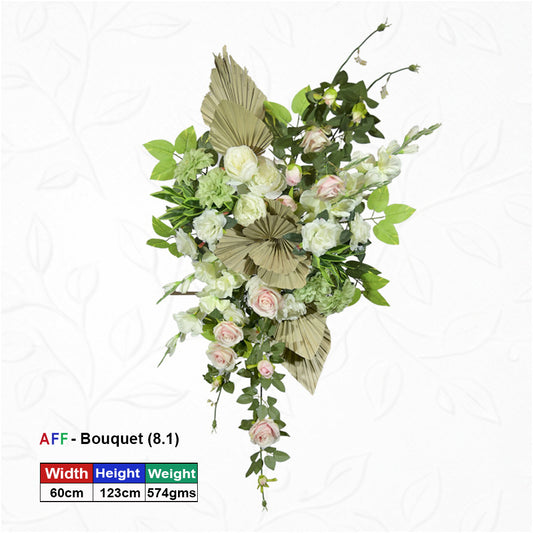 Artificial Flower Bohemian Sage & White Willow Cathedral Wall Arrangement