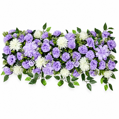 Artificial Lavender & Ivory Floral Channel Panel with Green Foliage for Wedding & Event Décor – 90 × 36 cm