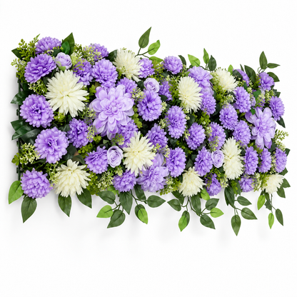 Artificial Lavender & Ivory Floral Channel Panel with Green Foliage for Wedding & Event Décor – 90 × 36 cm