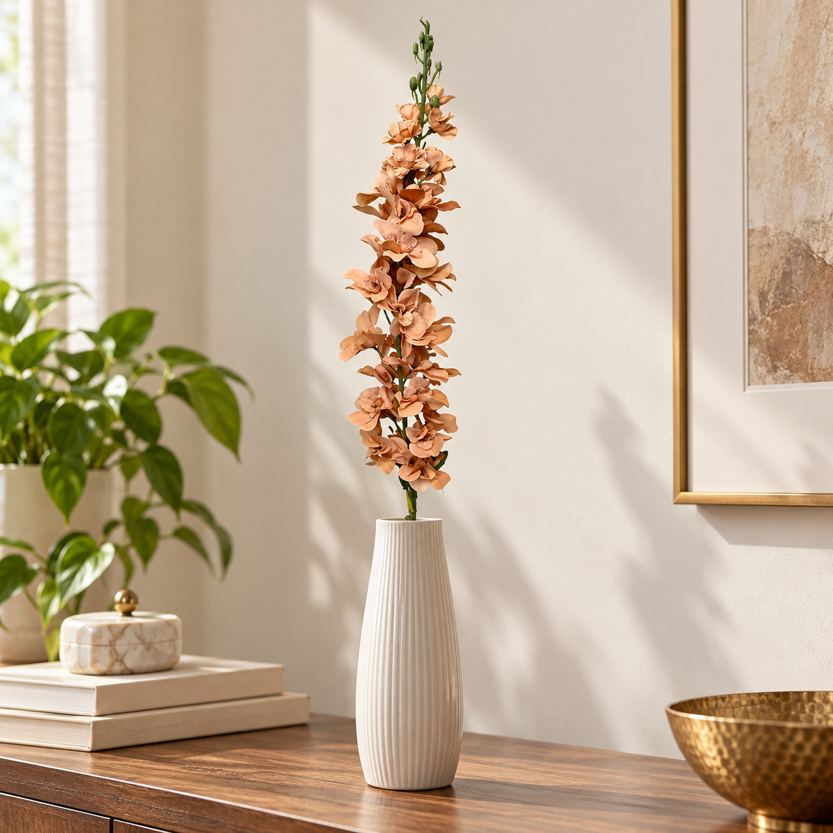 Artificial Peach Orchid Flower Stick for Home, Wedding & Event Décor – 9 × 120 cm