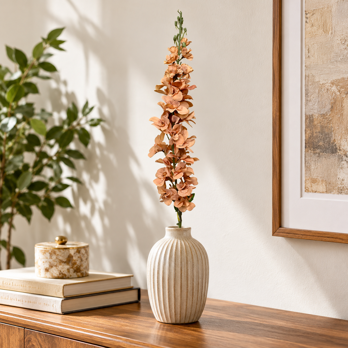 Artificial Peach Orchid Flower Stick for Home, Wedding & Event Décor – 9 × 120 cm