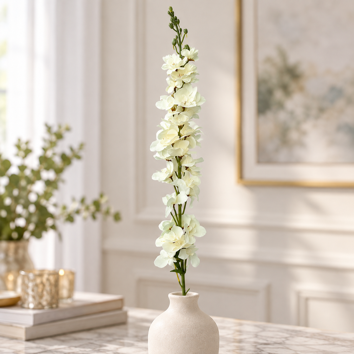 Artificial Ivory Orchid Flower Stick for Home, Wedding & Event Décor – 9 × 120 cm