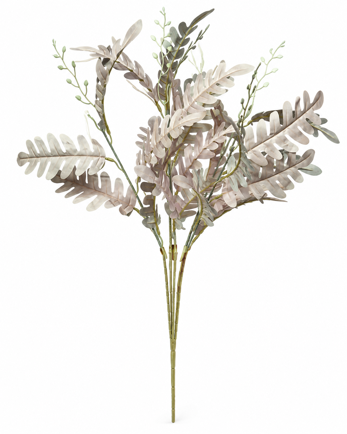 Artificial Ivory & Grey Decorative Leaf Bunch for Home, Wedding & Event Décor – 11 × 55 cm