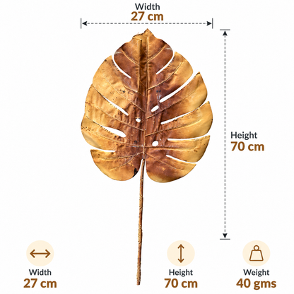 Artificial Gold Monstera Leaf Stick for Home, Wedding & Event Décor – 27 × 70 cm
