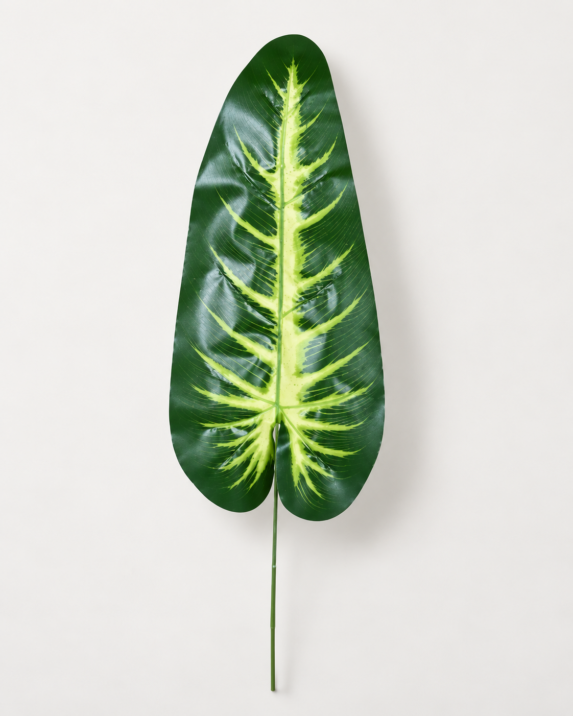 Artificial Green & Yellow Variegated Leaf Stick for Home, Wedding & Event Décor