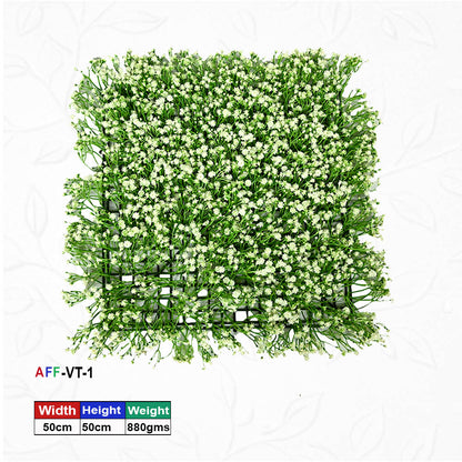 Artificial Flower Factory Premium Artificial Green Boxwood Hedge Wall Panel (50x50 cm) â€“ UV Protected Mini Grass Backdrop for Indoor & Outdoor Decor, Vertical Garden Mat for Home, Balcony, Office & Events