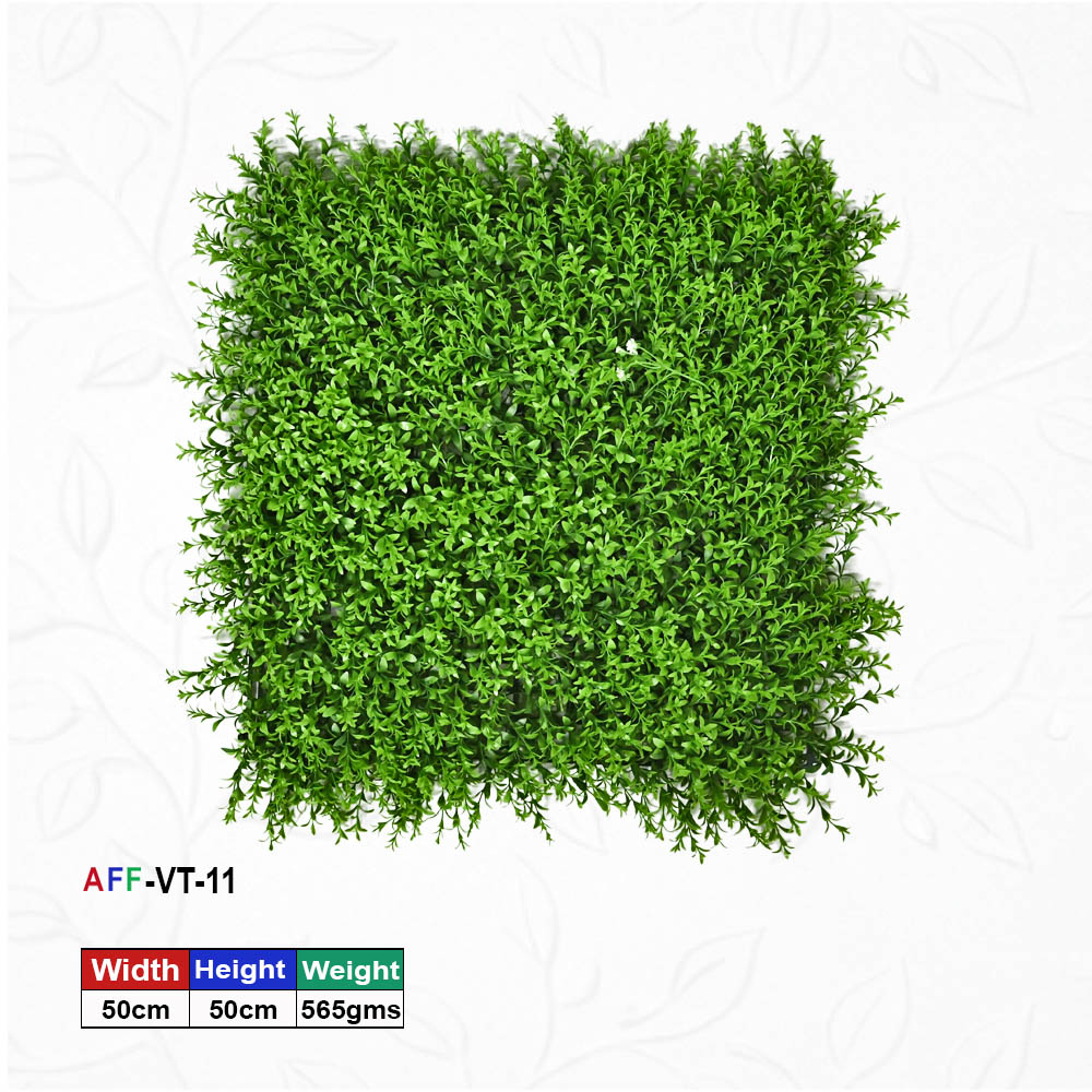 Artificial Flower Factory Premium Artificial Mixed Herb Grass Wall Panel (50x50 cm) â€“ Vibrant Botanical Backdrop for Home Decor, Office Accents & Balcony Privacy Screen