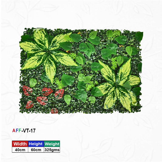 Artificial Flower Factory Premium Artificial Mixed Tropical Foliage Wall Panel (40x60 cm) â€“ Exotic Botanical Backdrop for Home Decor, Office Accents & Balcony Privacy Screen