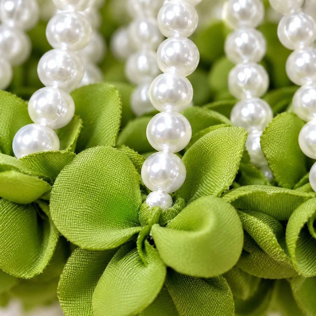 Artificial Ivory Flower & Pearl Bead Hanging Jhumar for Wedding & Festive Decoration – 27 cm | Pack of 10