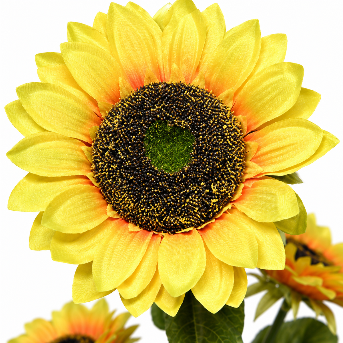 Artificial Yellow Sunflower Stick with 3 Blooms & Green Leaves – 118 cm | Home, Office & Event Decoration