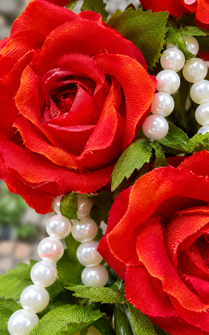 Artificial Flower Garland with Rose Pearl |Pack of 10