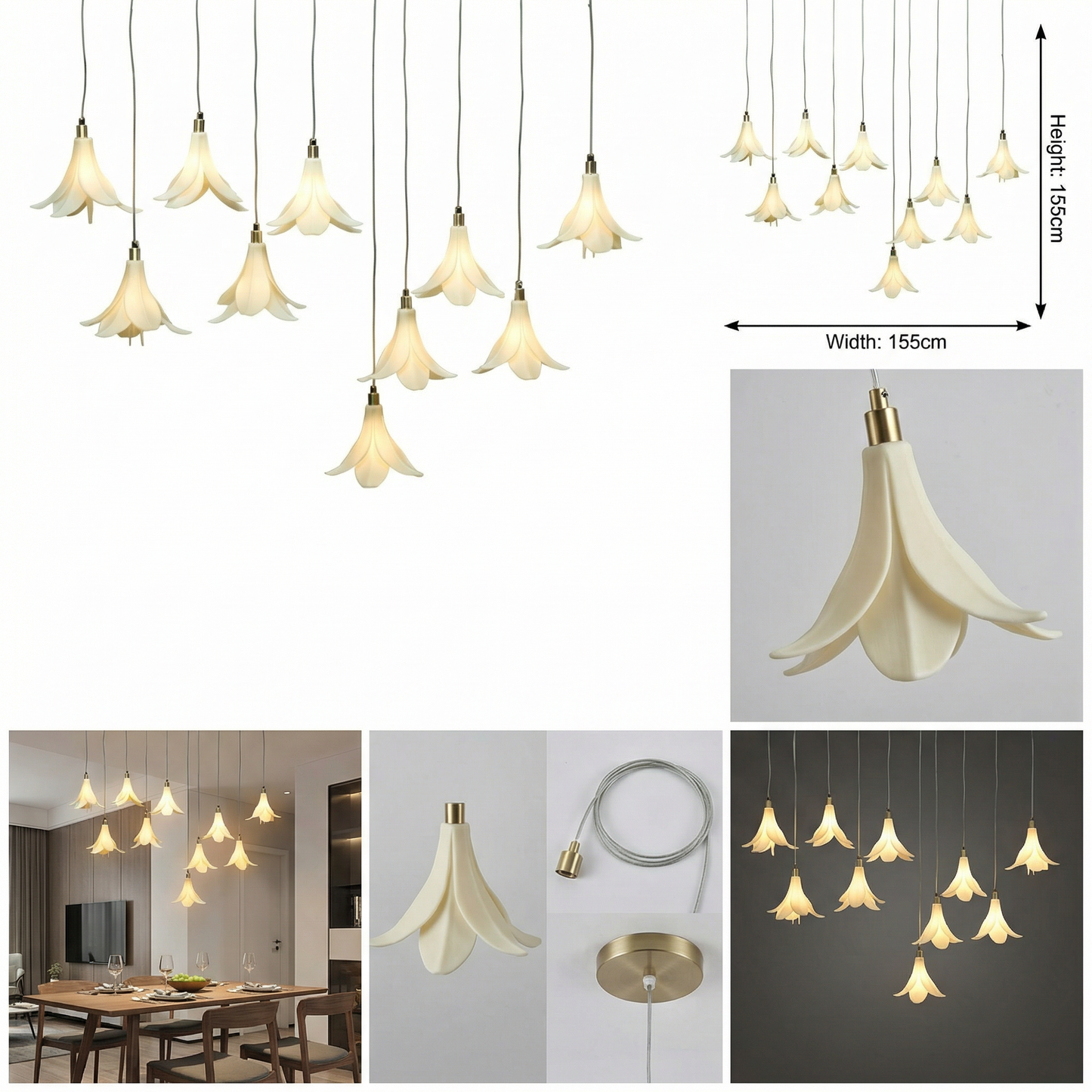 Lily Bloom Modern Decorative Floral Pendant Hanging Light