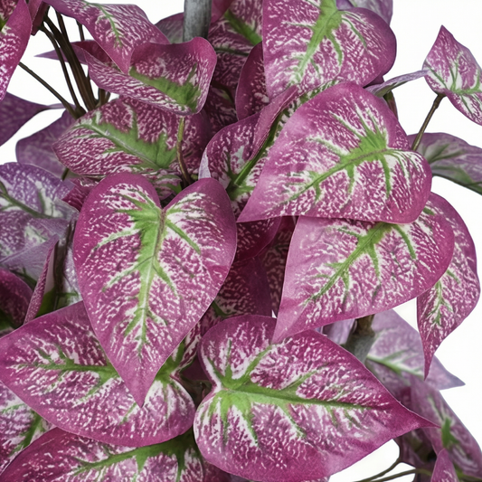 Artificial Plant Variegated Caladium Potted Tree