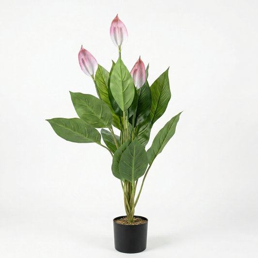 Artificial Blush Peace Lily Potted Plant
