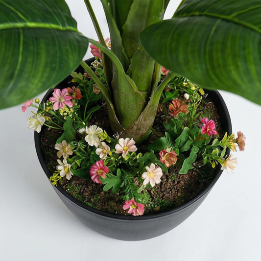 Artificial Plant Alocasia Multi-Stem Potted Tree