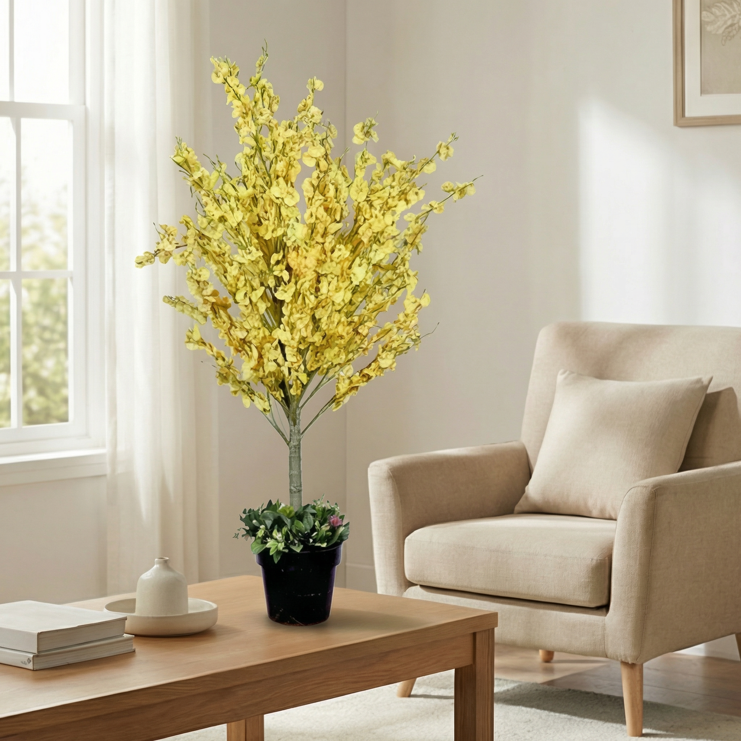 Artificial Plant Oncidium "Dancing Lady" Potted Tree