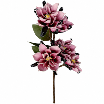 Artificial Mauve Pink Flower Stick with Black Accents – 120 cm Decorative Floral Spray for Home & Wedding Décor