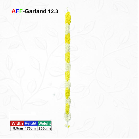 Artificial Flower Garland Sakad Ladi yellow & White | AFF-Garland-12.3  | Price Rs.750/Piece