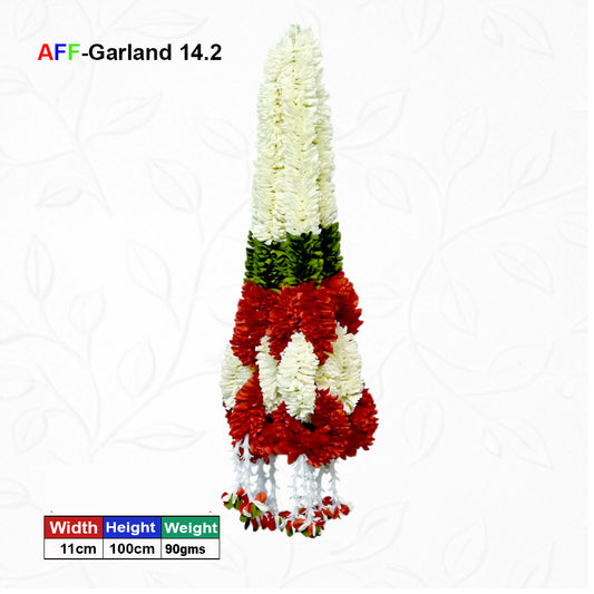 Artificial Small Flower Garland Sakad Ladi Red & White | AFF-Garland-14.2|Price Rs.1800/10pcs