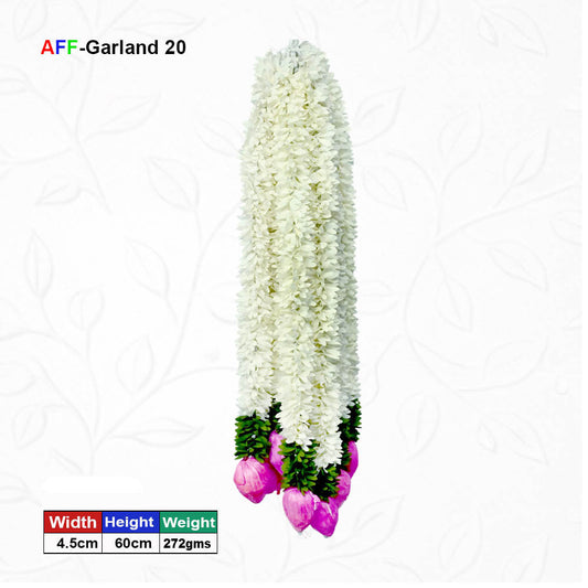 Artificial Mogra Ladi with Small Lotus | AFF-Garland-20 | Price Rs.680/10pcs