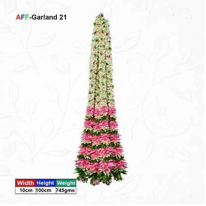 Artificial  Flower Garland (Long Dholak Ladi)  | AFF-Garland-21 | Price Rs.1800/10pcs {Different colors are available}