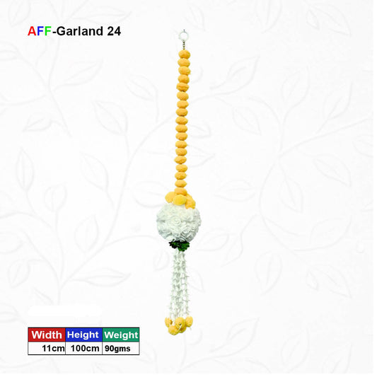 Artificial Genda ladi with Gulab Bunch | AFF-Garland-24 | Price Rs.300/pcs
