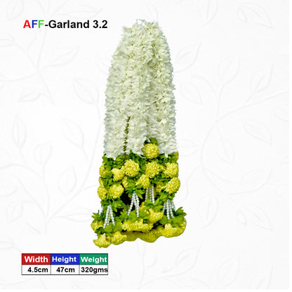 Artificial Ivory & Yellow Floral Hanging Jhumar with Pearl Beads for Wedding & Festive Decoration – 47 cm | Pack of 10