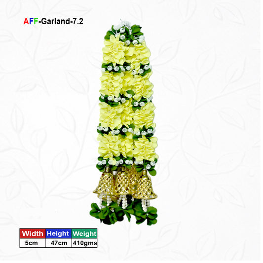 Artificial Flower Garland with Golden Bell | AFF-Garland-7.2 | Price Rs.780/10pcs {Different colors are available}
