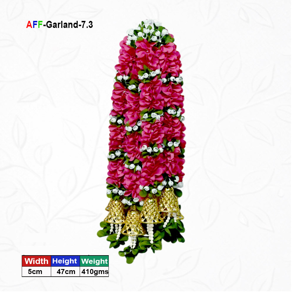 Artificial Flower Garland with Golden Bell | AFF-Garland-7.3  | Price Rs.780/10pcs