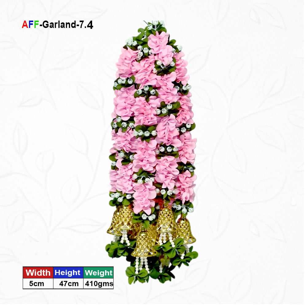 Artificial Flower Garland with Golden Bell | AFF-Garland-7.4 | Price Rs.780/10pcs