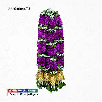 Artificial Flower Garland with Golden Bell | AFF-Garland-7.5 | Price Rs.780/10pcs