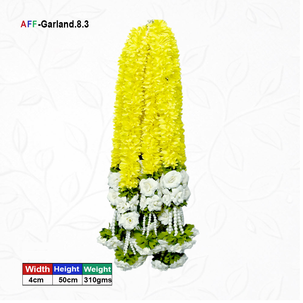 Artificial Flower Garland with Rose Pearl | AFF-Garland-8.3 | Price Rs.1200/10pcs