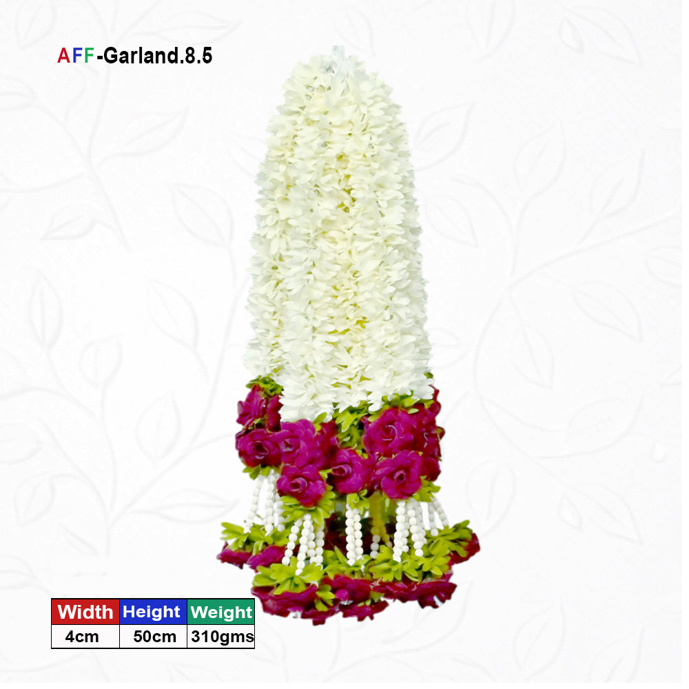 Artificial Flower Garland with Rose Pearl | AFF-Garland-8.5 | Price Rs.1200/10pcs