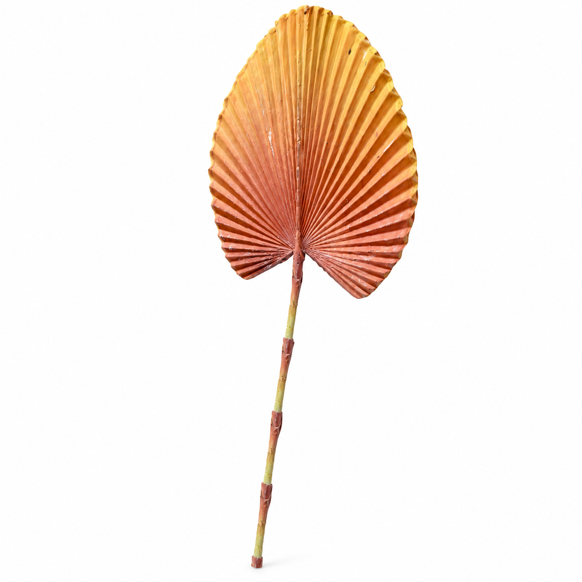 Artificial Golden Yellow & Rust Fan Palm Leaf Stick – 65 cm Decorative Stem for Vases, Home & Wedding Décor