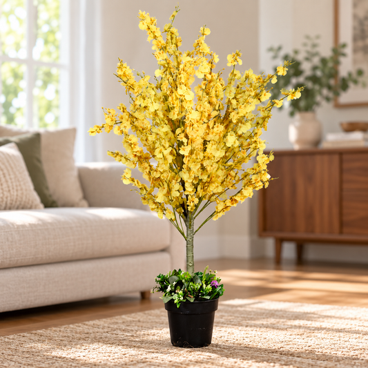 Artificial Plant Oncidium "Dancing Lady" Potted Tree