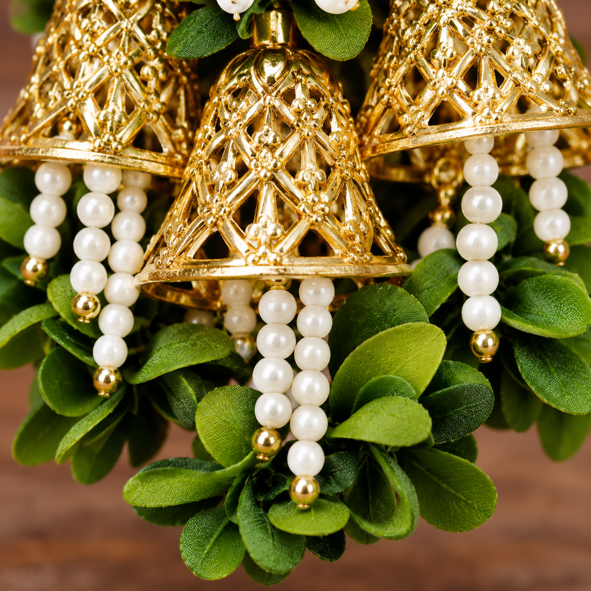 Artificial Flower Garland with Golden Bell | Pack of 10
