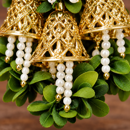 Artificial Flower Garland with Golden Bell | Pack of 10