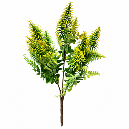 Artificial Green & Yellow Foliage Bunch – 34 cm Decorative Plant Pick for Home, Office & Floral Arrangements