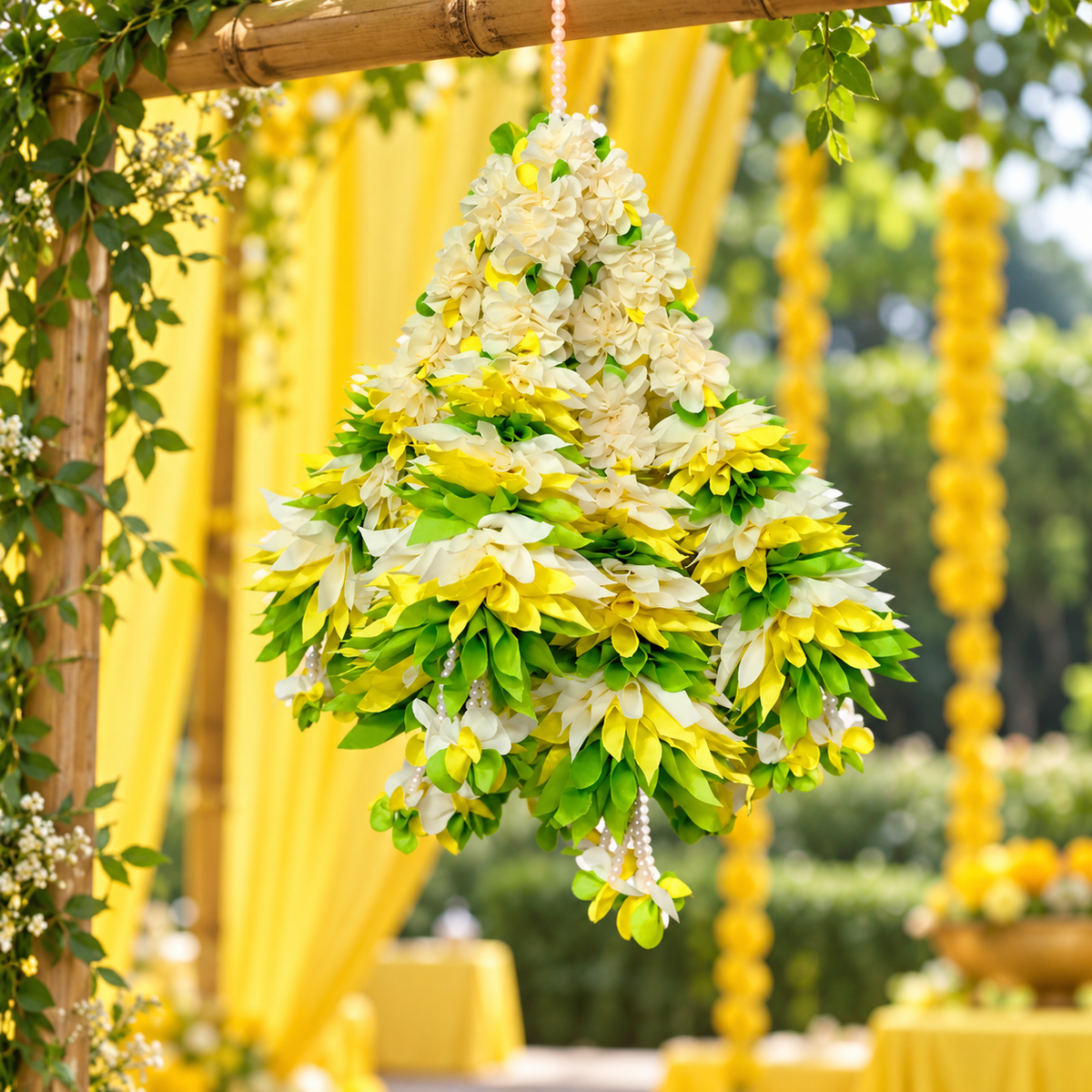 Artificial Flower Garland small Dhol Ladi | Pack of 10