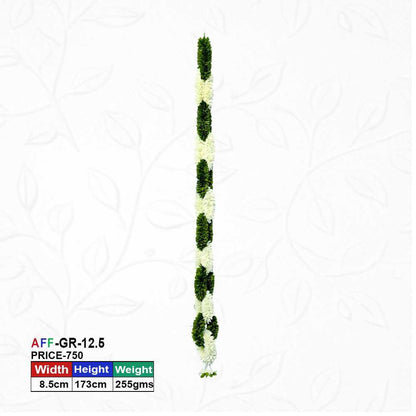 Artificial Flower Garland Sakad Ladi Green & White | AFF-Garland-12.2  | Price Rs.750/Piece {Different colors are available}