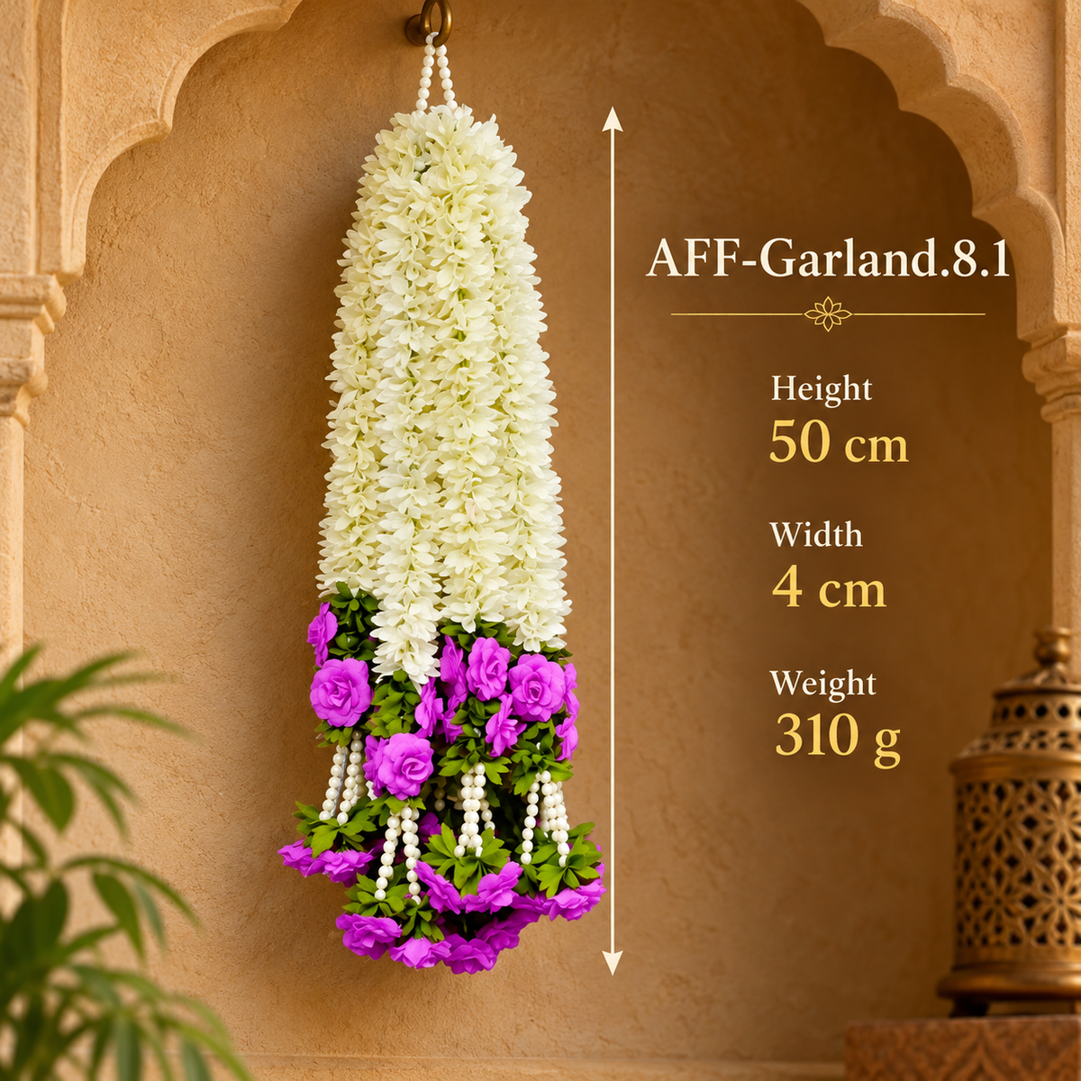 Artificial Flower Garland with Rose Pearl | Pack of 10