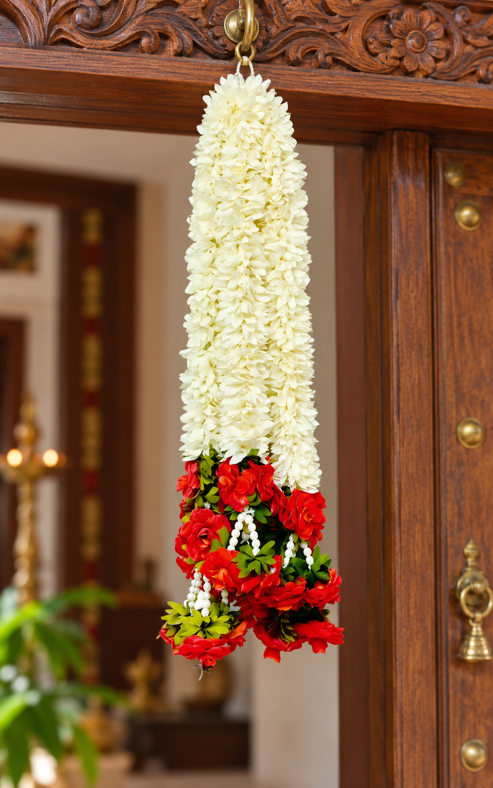 Artificial Flower Garland with Rose Pearl |Pack of 10