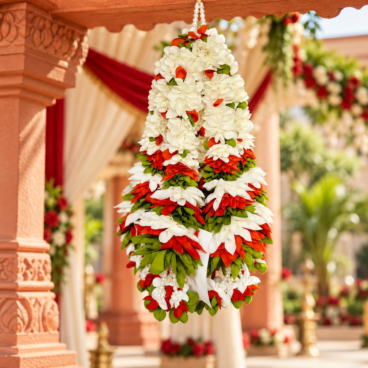 Artificial Flower Garland small Dhol Ladi | Pack of 10