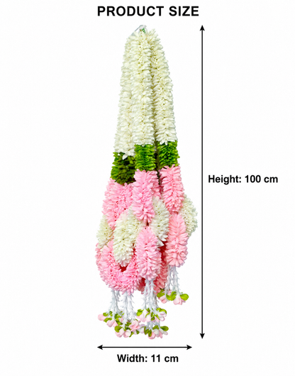 Artificial Small Flower Garland (Sakad Ladi) | Pack of 10