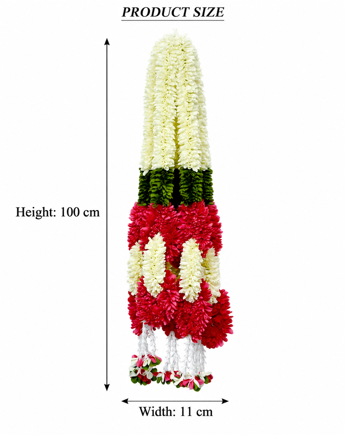 Artificial Small Flower Garland Sakad Ladi Red & White | Pack of 10